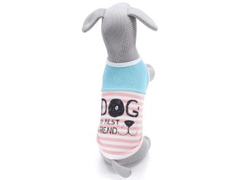 Vsepropejska Odeta pruhované tričko pro psa Barva: Modrá, Délka zad (cm): 18, Obvod hrudníku: 26 - 28 cm