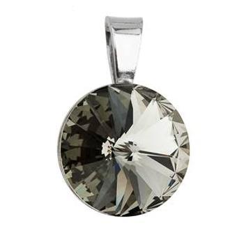 EVOLUTION GROUP CZ Stříbrný přívěšek rivoli Crystals from Swarovski® Black Diamond - 34112.3 Black Diamond