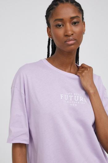Bavlněné tričko Answear Lab fialová barva