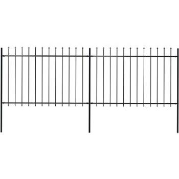 Zahradní plot s hroty ocelový 3,4×1,2 m černý 277621