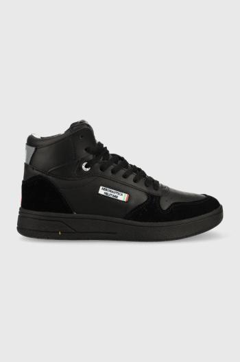 Kožené sneakers boty Aeronautica Militare černá barva