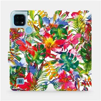 Flip pouzdro na mobil Realme C21 - MG07S Pestrobarevné květy a listy (5903516748006)