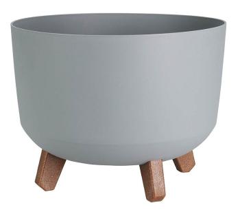 PROGARDEN Květináč / obal s nožičkami průměr 29x17 cm šedá KO-Y89300070seda