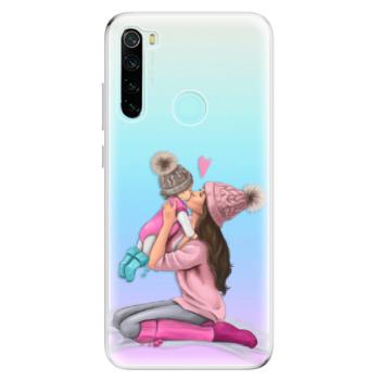 Odolné silikonové pouzdro iSaprio - Kissing Mom - Brunette and Girl - Xiaomi Redmi Note 8