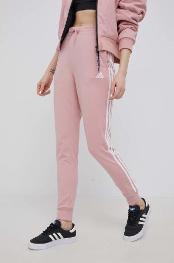 Kalhoty adidas HD4272 dámské, růžová barva, s aplikací