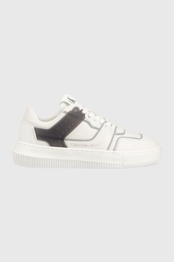 Sneakers boty Calvin Klein Jeans Chunky Cupsole Laceup Low bílá barva