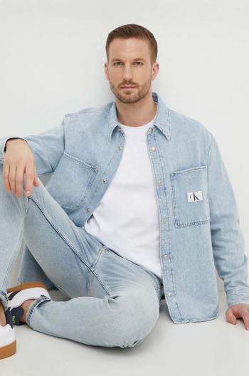 Džínová košile Calvin Klein Jeans pánská, regular, s klasickým límcem, J30J324894