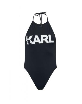Karl Lagerfeld Karl Lagerfeld dámské černé jednodílné plavky PRINTED LOGO
