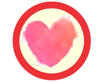 Samolepky zákaz - 5ks watercolor heart