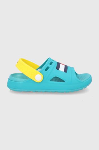 Dětské sandály Tommy Hilfiger tyrkysová barva