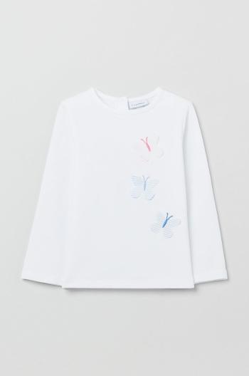Dětské tričko s dlouhým rukávem OVS bílá barva