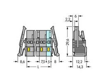 Zásuvkový konektor na kabel WAGO 231-216/037-000/035-000, 134.10 mm, pólů 16, rozteč 7.50 mm, 10 ks