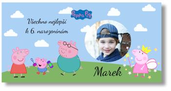 Narozeninový banner s fotkou - Peppa Pig Rozměr banner: 130 x 65 cm