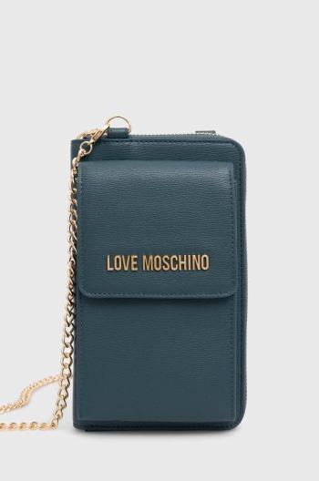 Peněženka Love Moschino tyrkysová barva, JC5701PP1LLD0000