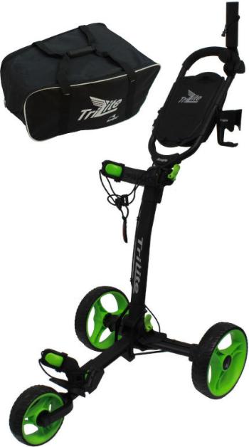 Axglo TriLite 3-Wheel Trolley SET Black/Green Manuální golfové vozíky