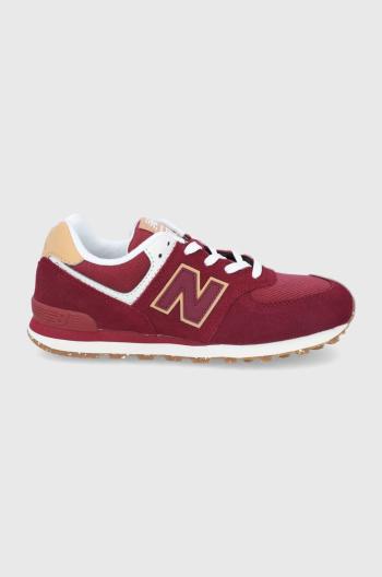 Dětské boty New Balance GC574AD1 červená barva