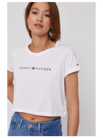 Tommy Hilfiger dámské bílé triko CROPPED - M (YCD)