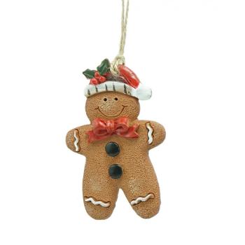 Hnědá vánoční ozdoba Perníček Gingerbread - 6*1*8 cm 6PR4339