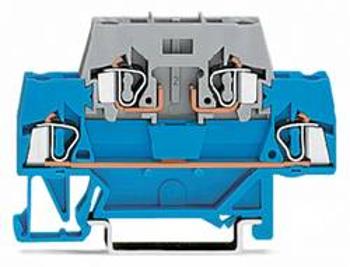 Dvojitá průchodková svorka WAGO 280-531, pružinová svorka, 5 mm, modrá, šedá, 50 ks