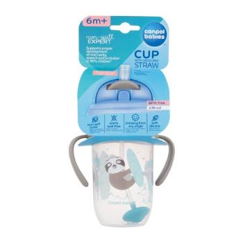 Canpol babies Exotic Animals Non-Spill Expert Cup With Weighted Straw Grey 270 ml hrneček pro děti