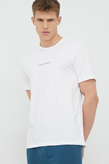 Pyžamové tričko Calvin Klein Underwear bílá barva, s potiskem