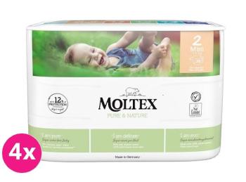 4x MOLTEX Pure & Nature Pleny jednorázové 2 Mini (3-6 kg) 38 ks - ECONOMY PACK