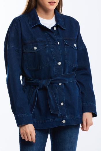 BUNDA GANT D1. OVERSIZED BELTED DENIM JACKET modrá M