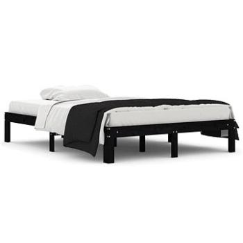 Rám postele černý masivní dřevo 135 × 190 cm Double, 810344 (810344)
