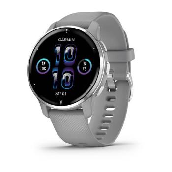 Garmin Venu  2 Plus Silver/Gray Silicone Band - 010-02496-10