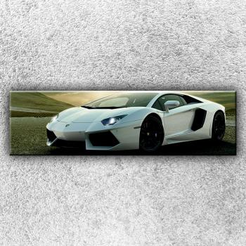 IMPAR Fotografie na plátno Stříbrné Lamborghini 1 140x40 cm