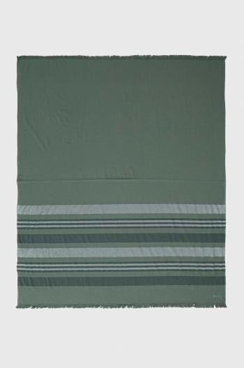Bavlněný ručník BOSS zelená barva