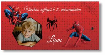 Narodeninový banner s fotkou - Spiderman Rozměr banner: 130 x 260 cm