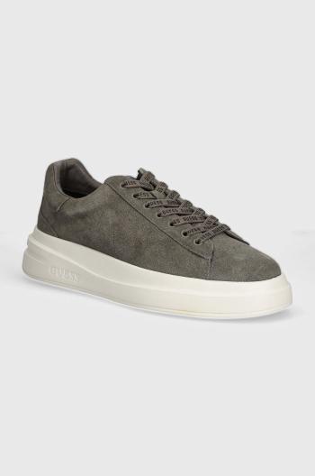 Semišové sneakers boty Guess ELBA SUEDE šedá barva, FMTESU SUE12