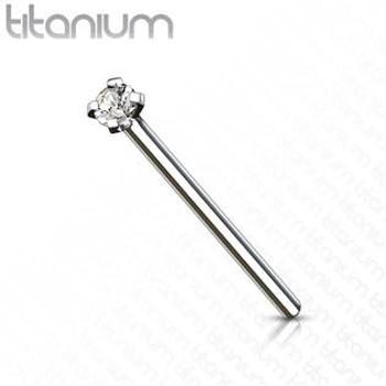 Šperky4U Variabilní piercing do nosu - titan, čirý kamínek - TIT1039-020