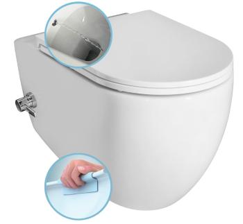 ISVEA INFINITY CLEANWASH závěsná WC mísa Rimless, integrovaná baterie a bidet. sprška, 36,5x53cm, bílá 10NFS1005I