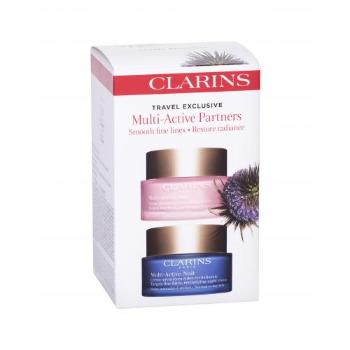 Clarins Multi-Active dárková kazeta denní pleťová péče 50 ml + noční pleťová péče 50 ml poškozená krabička na všechny typy pleti; proti vráskám