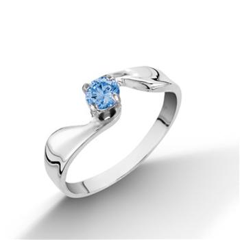 Šperky4U Stříbrný prsten s tyrkysovým zirkonem, vel. 53 - velikost 53 - CS2053Q-53