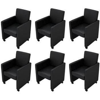 Jídelní židle 6 ks černé umělá kůže (160184)