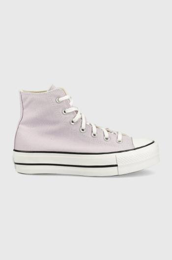 Kecky Converse Chuck Taylor All Star Lift Hi dámské, fialová barva