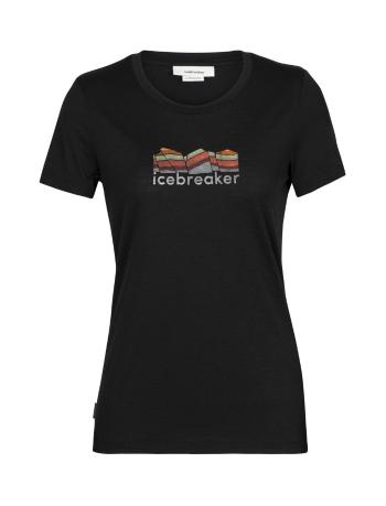 dámské triko krátký rukáv ICEBREAKER Wmns Tech Lite II SS Tee Mountain Geology, Black velikost: L