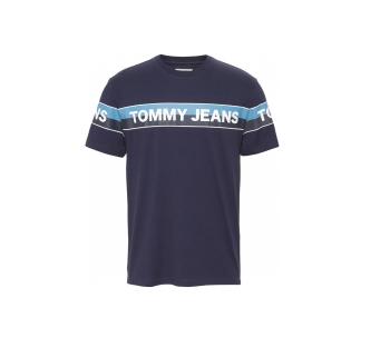 Tommy Hilfiger TOMMY JEANS pánské tmavě modré tričko TJM DOUBLE STRIPE LOGO TEE
