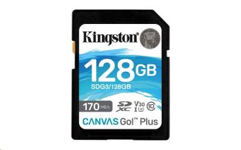 Kingston SDXC karta 128GB Canvas Go! Plus (SDXC) Card, 170R 90W Class 10 UHS-I U3 V30