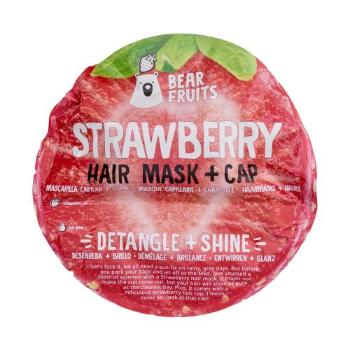 Bear Fruits Strawberry Hair Mask + Cap maska na vlasy maska na vlasy Strawberry Hair Mask 20 ml + čepice na vlasy pro ženy