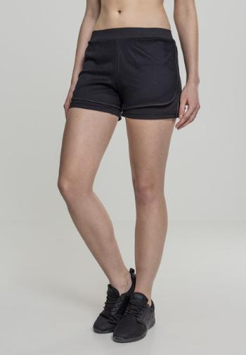 Urban Classics Ladies Double Layer Mesh Shorts black - XS