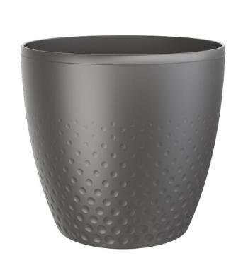 Plastia Plastový květináč Perla 16 cm, antracit. Plasti