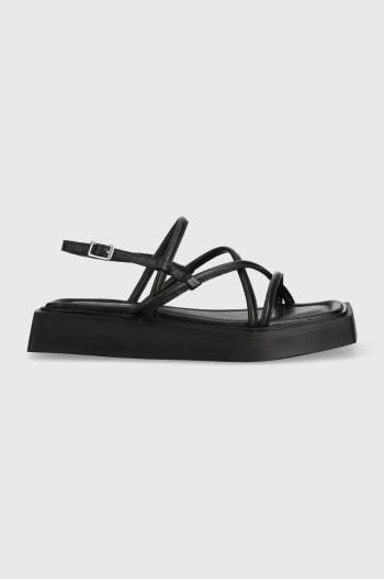 Kožené sandály Vagabond Evy dámské, černá barva, na platformě