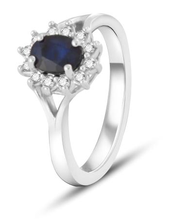 Beneto Exclusive Okouzlujicí prsten s modrým safírem SAFAGG4 60 mm