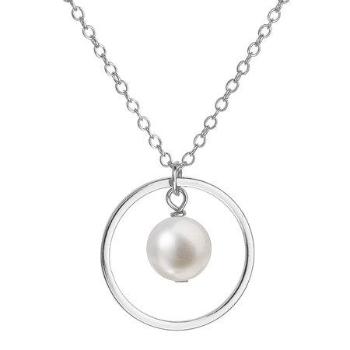 Evolution Group Stříbrný náhrdelník s pravou perlou Pavona 22018.1 (řetízek, přívěsek)