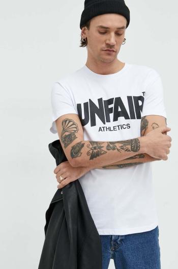 Bavlněné tričko Unfair Athletics bílá barva, s potiskem