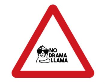 Samolepky pozor - 5ks No drama llama